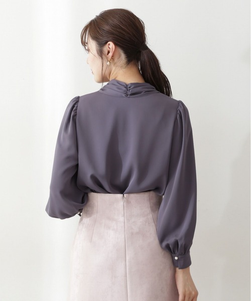 PROPORTION BODY DRESSING（プロポーションボディドレッシング）の「パールボウタイブラウス / 1212210904（シャツ/ブラウス・レディース・ダークグレー/ホワイト系その他/ベージュ・MEDIUM/SMALL）」の9枚目の写真