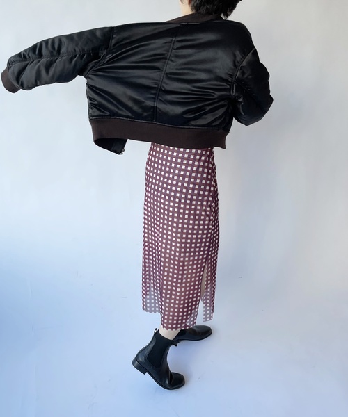 EDIT. FOR LULU(エディットフォールル)の「CNヴィンテージサテンショートブルゾン(ミリタリージャケット・レディース・ブラック・FREE)」の10枚目の写真