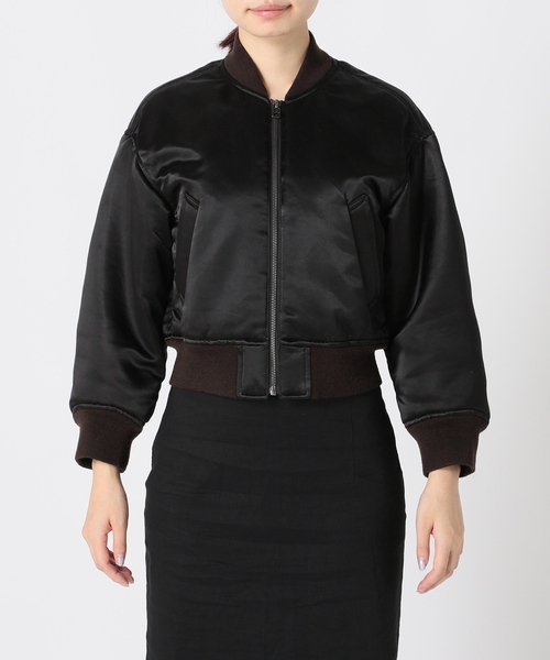 EDIT. FOR LULU(エディットフォールル)の「CNヴィンテージサテンショートブルゾン(ミリタリージャケット・レディース・ブラック・FREE)」の11枚目の写真