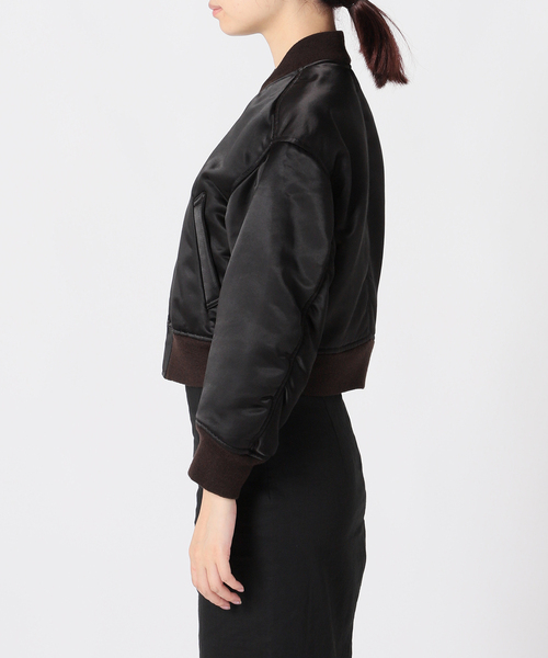 EDIT. FOR LULU(エディットフォールル)の「CNヴィンテージサテンショートブルゾン(ミリタリージャケット・レディース・ブラック・FREE)」の12枚目の写真