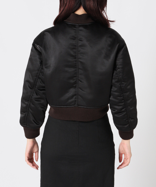 EDIT. FOR LULU(エディットフォールル)の「CNヴィンテージサテンショートブルゾン(ミリタリージャケット・レディース・ブラック・FREE)」の13枚目の写真