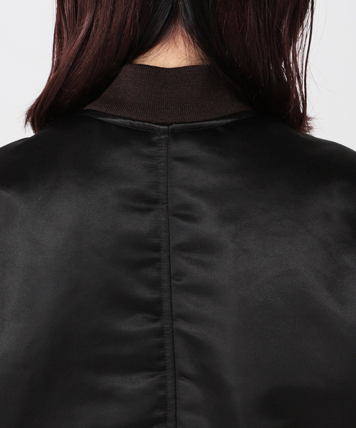 EDIT. FOR LULU(エディットフォールル)の「CNヴィンテージサテンショートブルゾン(ミリタリージャケット・レディース・ブラック・FREE)」の14枚目の写真