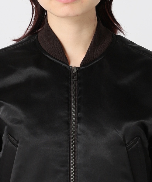 EDIT. FOR LULU(エディットフォールル)の「CNヴィンテージサテンショートブルゾン(ミリタリージャケット・レディース・ブラック・FREE)」の15枚目の写真