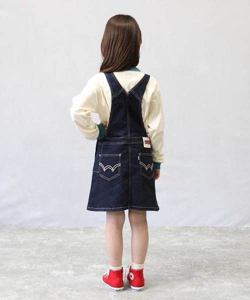 EDWIN(エドウィン)の「【EDWIN】オーバーオールスカート(サロペット/オーバーオール・キッズ・ダークインディゴブルー・120/130/140)」の5枚目の写真