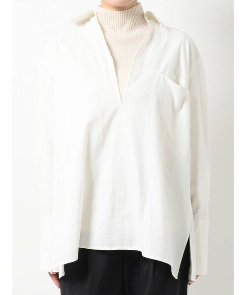 Ungrid（アングリッド）の「深Ｖネックデザインシャツ（シャツ/ブラウス・レディース・オフホワイト/イエロー・FREE）」の8枚目の写真