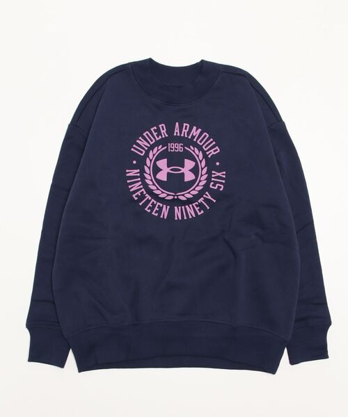 UNDER ARMOUR(アンダーアーマー)の「UAライバルフリース クレスト グラフィック クルー(トレーニング/レディース)(スウェット・レディース・ブラック×ホワイト/ネイビー・M/S/L/XL)」の11枚目の写真