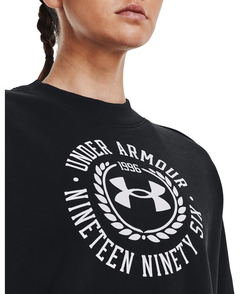 UNDER ARMOUR(アンダーアーマー)の「UAライバルフリース クレスト グラフィック クルー(トレーニング/レディース)(スウェット・レディース・ブラック×ホワイト/ネイビー・M/S/L/XL)」の6枚目の写真