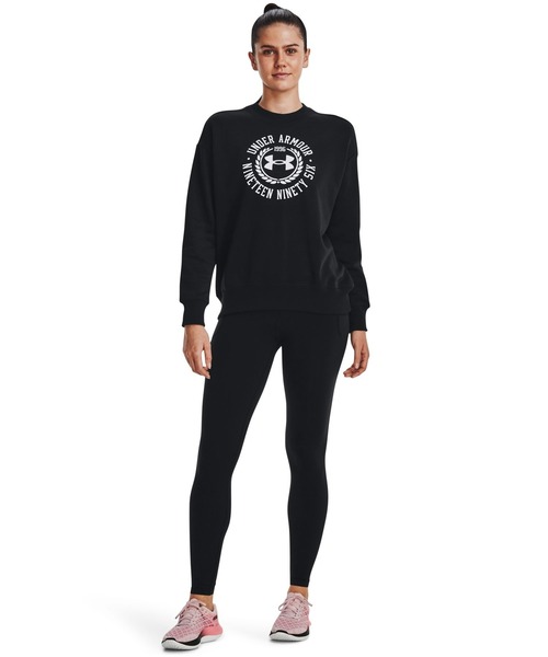 UNDER ARMOUR(アンダーアーマー)の「UAライバルフリース クレスト グラフィック クルー(トレーニング/レディース)(スウェット・レディース・ブラック×ホワイト/ネイビー・M/S/L/XL)」の5枚目の写真