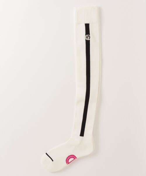 CPG GOLF（シーピージーゴルフ）の「Kneehigh socks with lame embroidery（ラメ刺繍入りニーハイ