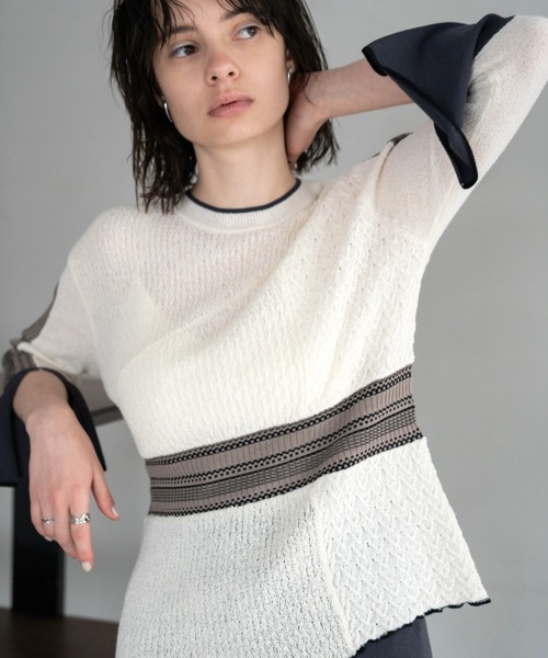 Willfully ニット WILLFULLY（ウィルフリー）の「slit sleeve jacquard weave