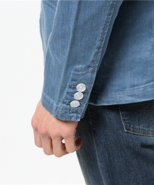 VENCEEXCHANGE（ヴァンスエクスチェンジ）の「デニムテーラードジャケット                    （デニムジャケット・メンズ・ブルー・SMALL/MEDIUM/LARGE）」の2枚目の写真