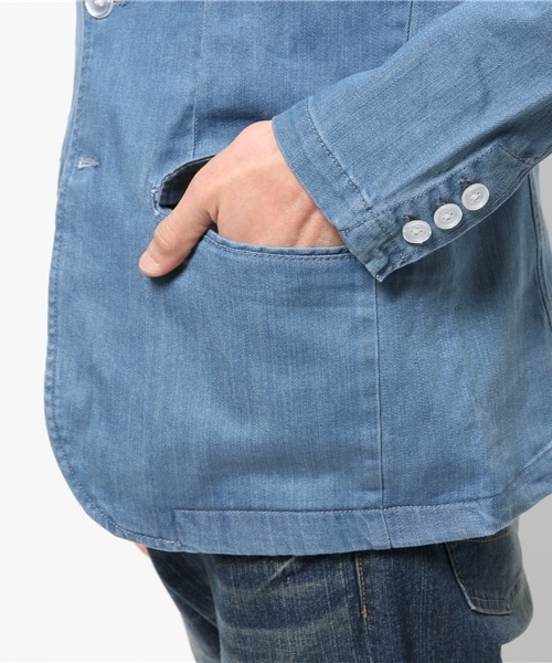 VENCEEXCHANGE（ヴァンスエクスチェンジ）の「デニムテーラードジャケット                    （デニムジャケット・メンズ・ブルー・SMALL/MEDIUM/LARGE）」の3枚目の写真