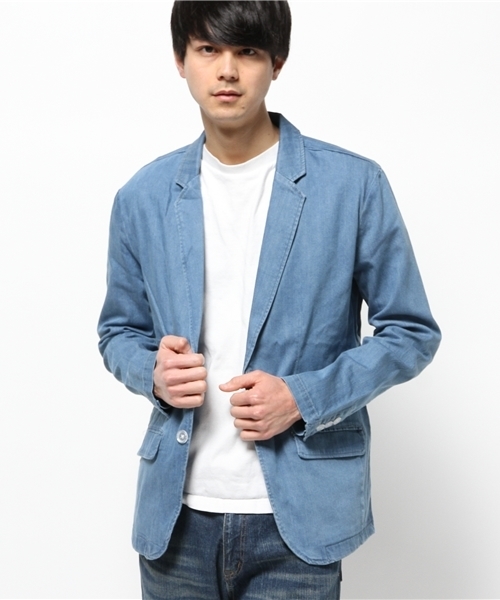 VENCEEXCHANGE（ヴァンスエクスチェンジ）の「デニムテーラードジャケット                    （デニムジャケット・メンズ・ブルー・SMALL/MEDIUM/LARGE）」の13枚目の写真