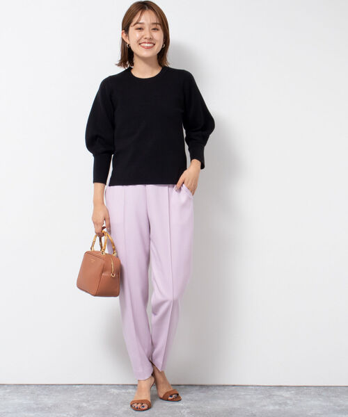 NOLLEY’S Sophi(ノーリーズソフィ)の「《手洗い可能》総針パワショルプルオーバーニット(ニット/セーター・レディース・ホワイト/ブラック/ネイビー/ベビーピンク・38)」の9枚目の写真