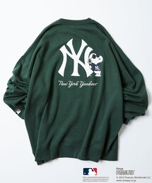 WEBオリジナル MLB×PEANUTS 別注 ビッグシルエット バックプリント クルーネックスウェット/YANKEES