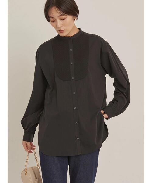 AMERICAN HOLIC(アメリカンホリック)の「バンドカラーキルティングシャツチュニック(シャツ/ブラウス・レディース・ブラック/オフホワイト/マスタード・M/L)」の22枚目の写真