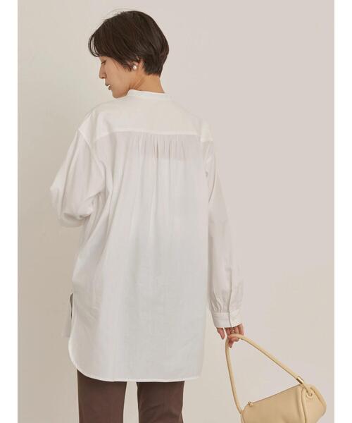 AMERICAN HOLIC(アメリカンホリック)の「バンドカラーキルティングシャツチュニック(シャツ/ブラウス・レディース・ブラック/オフホワイト/マスタード・M/L)」の5枚目の写真
