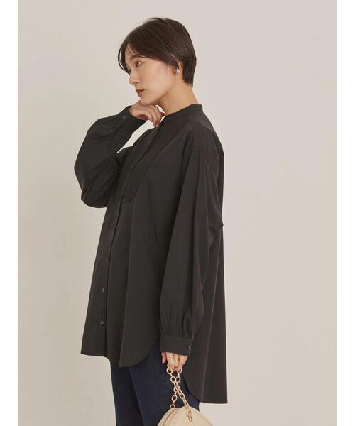 AMERICAN HOLIC(アメリカンホリック)の「バンドカラーキルティングシャツチュニック(シャツ/ブラウス・レディース・ブラック/オフホワイト/マスタード・M/L)」の9枚目の写真