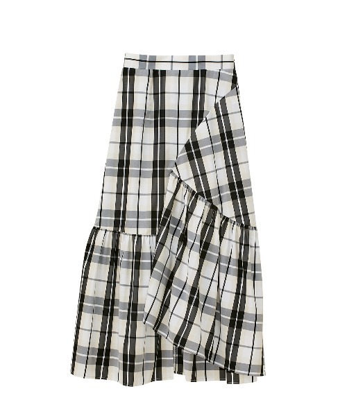 GeeRA（ジーラ）の「チェック柄イレヘムロングスカート（スカート・レディース・ブルー/オフホワイト/ブラック・SMALL/MEDIUM/LARGE）」の5枚目の写真