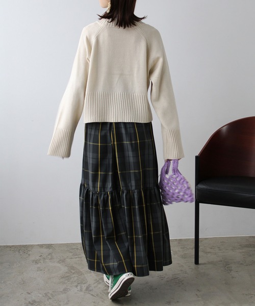 GeeRA（ジーラ）の「チェック柄イレヘムロングスカート（スカート・レディース・ブルー/オフホワイト/ブラック・SMALL/MEDIUM/LARGE）」の15枚目の写真