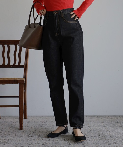 amini(アミニ)の「ルーズテーパードデニム(デニムパンツ・レディース・ホワイト/ブルー/ブラック・MEDIUM)」の2枚目の写真