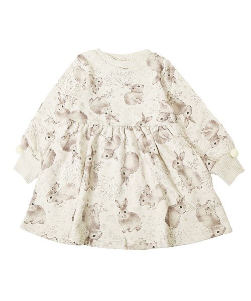 la poche biscuit（ラポシェビスキュイ）の「雪うさぎ総柄プリント