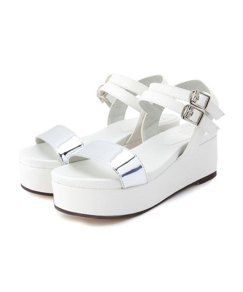 Boisson Chocolat（ボワソンショコラ）の「Tボワソンショコラ/B Iダブルストラップサンダル55（サンダル・レディース・ホワイト/その他1/ブラック・22cm/22.5cm/23.5cm/24.5cm/23cm/24cm）」の3枚目の写真