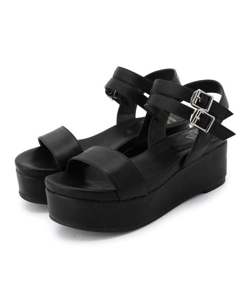 Boisson Chocolat（ボワソンショコラ）の「Tボワソンショコラ/B Iダブルストラップサンダル55（サンダル・レディース・ホワイト/その他1/ブラック・22cm/22.5cm/23.5cm/24.5cm/23cm/24cm）」の2枚目の写真