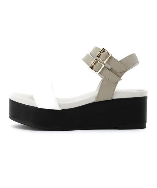 Boisson Chocolat（ボワソンショコラ）の「Tボワソンショコラ/B Iダブルストラップサンダル55（サンダル・レディース・ホワイト/その他1/ブラック・22cm/22.5cm/23.5cm/24.5cm/23cm/24cm）」の11枚目の写真