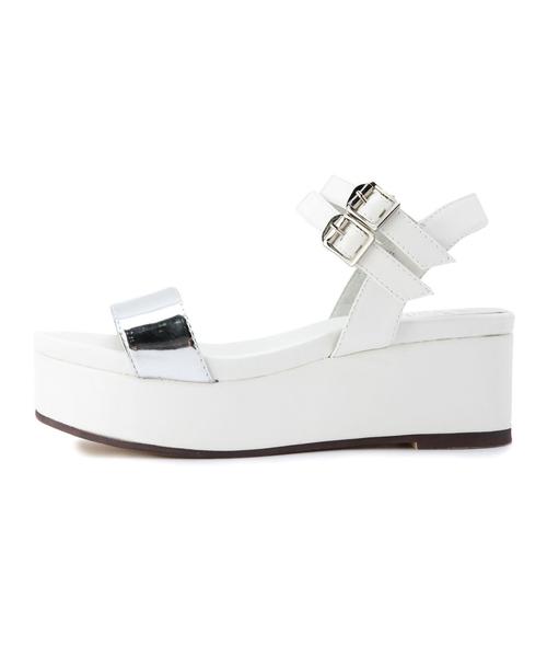 Boisson Chocolat（ボワソンショコラ）の「Tボワソンショコラ/B Iダブルストラップサンダル55（サンダル・レディース・ホワイト/その他1/ブラック・22cm/22.5cm/23.5cm/24.5cm/23cm/24cm）」の8枚目の写真