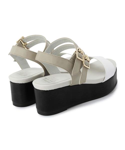 Boisson Chocolat（ボワソンショコラ）の「Tボワソンショコラ/B Iダブルストラップサンダル55（サンダル・レディース・ホワイト/その他1/ブラック・22cm/22.5cm/23.5cm/24.5cm/23cm/24cm）」の9枚目の写真