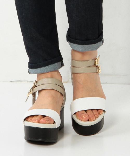 Boisson Chocolat（ボワソンショコラ）の「Tボワソンショコラ/B Iダブルストラップサンダル55（サンダル・レディース・ホワイト/その他1/ブラック・22cm/22.5cm/23.5cm/24.5cm/23cm/24cm）」の7枚目の写真