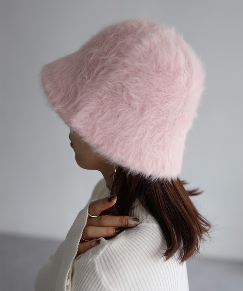 Riberry（リベリー）の「フェイクファーバケットハット（ハット・レディース・ベージュ/ブラック/グレー/ホワイト/ピンク/ブルー・FREE）」の6枚目の写真