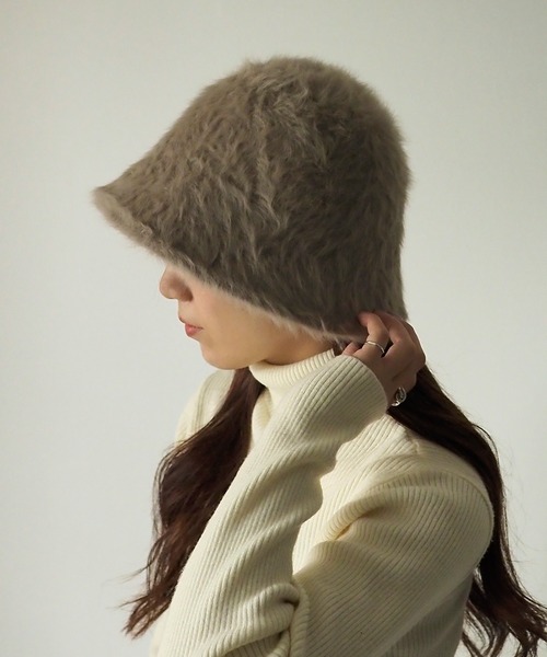 Riberry（リベリー）の「フェイクファーバケットハット（ハット・レディース・ベージュ/ブラック/グレー/ホワイト/ピンク/ブルー・FREE）」の16枚目の写真