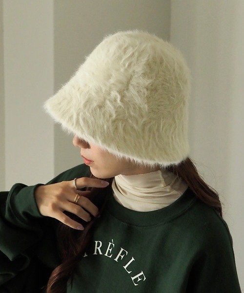 Riberry（リベリー）の「フェイクファーバケットハット（ハット・レディース・ベージュ/ブラック/グレー/ホワイト/ピンク/ブルー・FREE）」の17枚目の写真