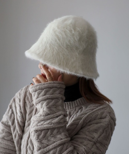 Riberry（リベリー）の「フェイクファーバケットハット（ハット・レディース・ベージュ/ブラック/グレー/ホワイト/ピンク/ブルー・FREE）」の14枚目の写真