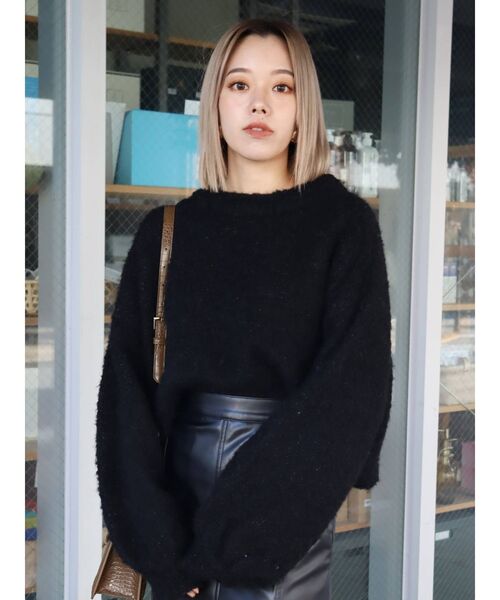 EVRIS（エヴリス）の「ファンシーヤーンニットトップス（ニット/セーター・レディース・ブルー/ブラック/パープル・FREE）」の9枚目の写真