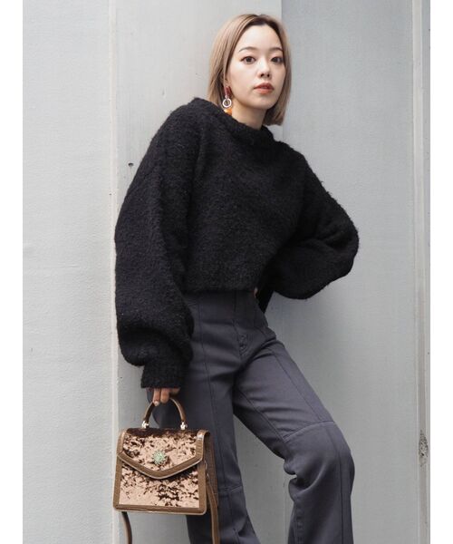 EVRIS（エヴリス）の「ファンシーヤーンニットトップス（ニット/セーター・レディース・ブルー/ブラック/パープル・FREE）」の10枚目の写真