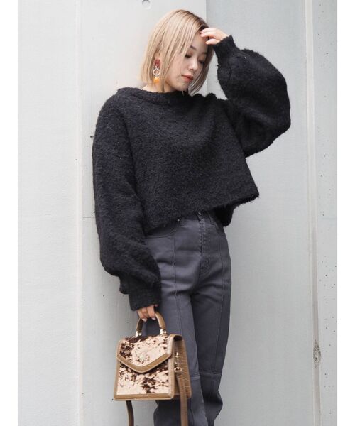 EVRIS（エヴリス）の「ファンシーヤーンニットトップス（ニット/セーター・レディース・ブルー/ブラック/パープル・FREE）」の11枚目の写真