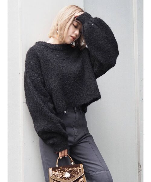 EVRIS（エヴリス）の「ファンシーヤーンニットトップス（ニット/セーター・レディース・ブルー/ブラック/パープル・FREE）」の12枚目の写真