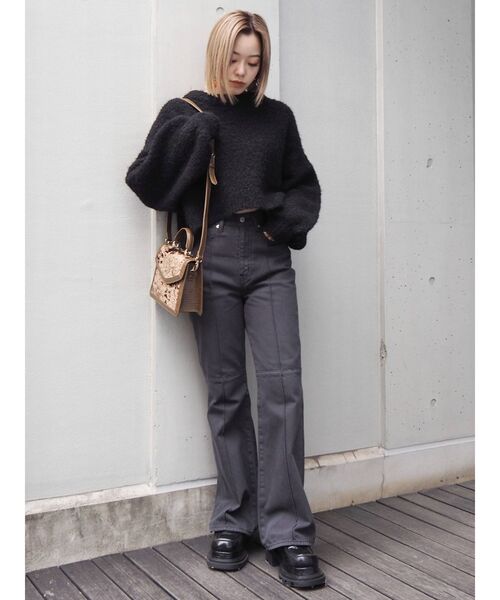 EVRIS（エヴリス）の「ファンシーヤーンニットトップス（ニット/セーター・レディース・ブルー/ブラック/パープル・FREE）」の13枚目の写真