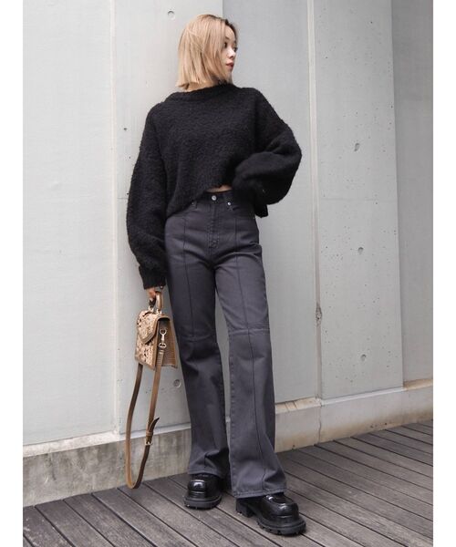 EVRIS（エヴリス）の「ファンシーヤーンニットトップス（ニット/セーター・レディース・ブルー/ブラック/パープル・FREE）」の14枚目の写真