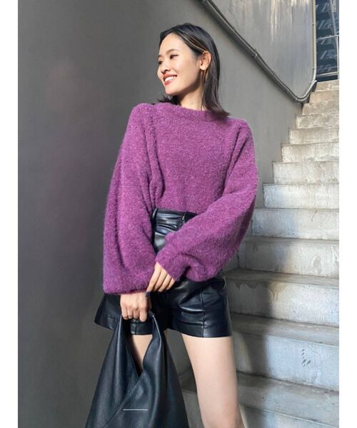 EVRIS（エヴリス）の「ファンシーヤーンニットトップス（ニット/セーター・レディース・ブルー/ブラック/パープル・FREE）」の20枚目の写真