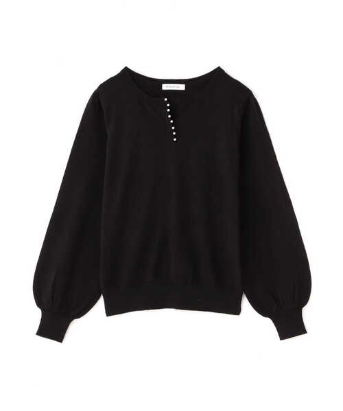 NATURAL BEAUTY BASIC（ナチュラルビューティーベーシック）の「パールスリットニット（ニット/セーター・レディース・ブラック/オフホワイト/ライトグリーン・FREE）」の22枚目の写真