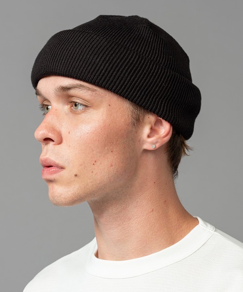 MR.OLIVE（ミスターオリーブ）の「MR.OLIVE ミスターオリーブ / Racal ラカル コラボレーションロールニットワッチ ニットキャップ / M-224101（ニットキャップ/ビーニー・メンズ・アイボリー/ネイビー/チャコールグレー/ブラック・FREE）」の3枚目の写真