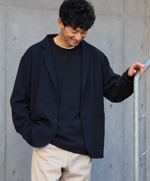B:MING by BEAMS（ビーミングバイビームス）の「B:MING by BEAMS / ダブルフェイス 梨地 イージージャケット(セットアップ対応)（テーラードジャケット・メンズ・チャコールグレー/ブラウン系その他2/ネイビー・SMALL/MEDIUM/LARGE/X-LARGE）」の14枚目の写真