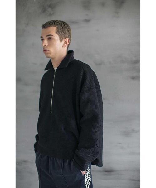 MONKEY TIME（モンキータイム）の「＜monkey time＞ LINKS JQD HALF ZIP PL/カットソー（Tシャツ/カットソー・メンズ・ケリー/ブラック・S/M/L/XL）」の20枚目の写真