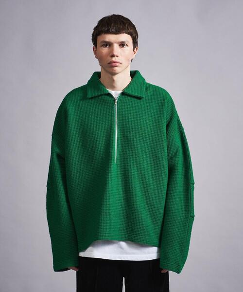 MONKEY TIME（モンキータイム）の「＜monkey time＞ LINKS JQD HALF ZIP PL/カットソー（Tシャツ/カットソー・メンズ・ケリー/ブラック・S/M/L/XL）」の10枚目の写真