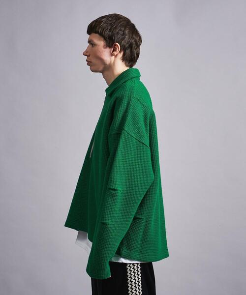 MONKEY TIME（モンキータイム）の「＜monkey time＞ LINKS JQD HALF ZIP PL/カットソー（Tシャツ/カットソー・メンズ・ケリー/ブラック・S/M/L/XL）」の6枚目の写真