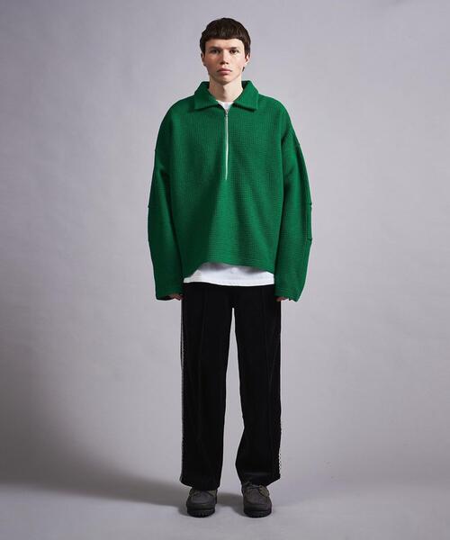 MONKEY TIME（モンキータイム）の「＜monkey time＞ LINKS JQD HALF ZIP PL/カットソー（Tシャツ/カットソー・メンズ・ケリー/ブラック・S/M/L/XL）」の15枚目の写真